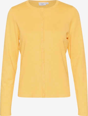 SAINT TROPEZ Knit Cardigan in Yellow: front
