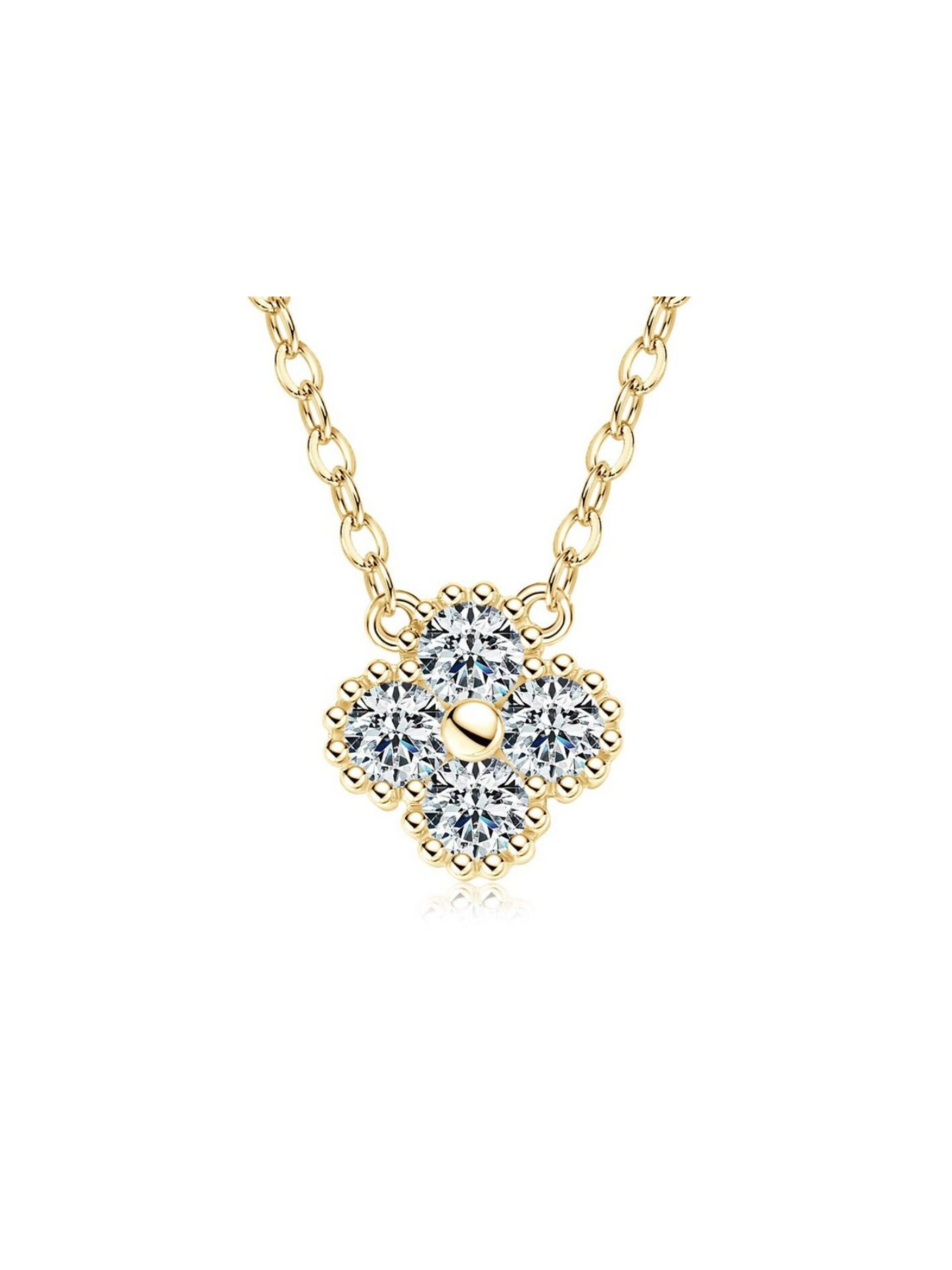 ROUGEMONT Jewellery Necklace 'Exquisite Moissanit  Diamant Glücksbringer Halskette 45 cm' in Gold: front