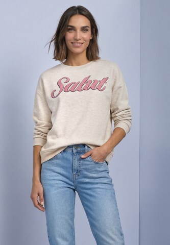 STREET ONE Sweatshirt in Beige: Vorderseite