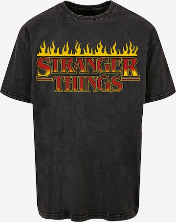 T-Shirt 'Stranger Things Fire Logo Men Netflix TV Series' F4NT4STIC en noir : devant