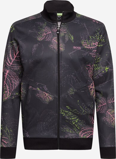 BOSS ATHLEISURE Veste de survêtement 'Skarley' en vert gazon / rose / noir, Vue avec produit