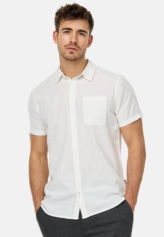 INDICODE JEANS Regular fit Button Up Shirt in White: front