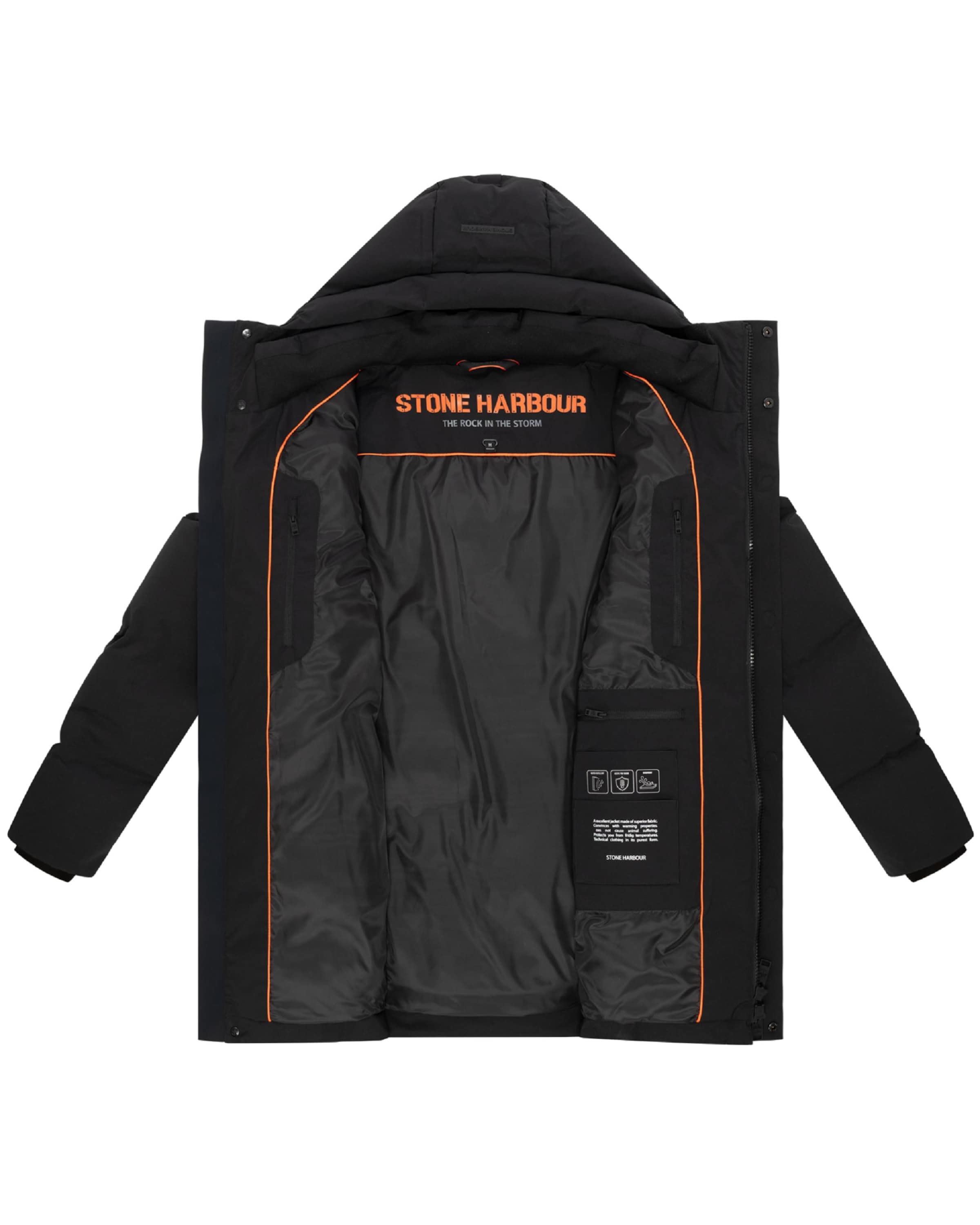 STONE HARBOUR Wintermantel 'Darianoo XX' in Schwarz