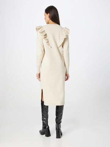 Y.A.S Knitted dress 'HELLO' in Beige