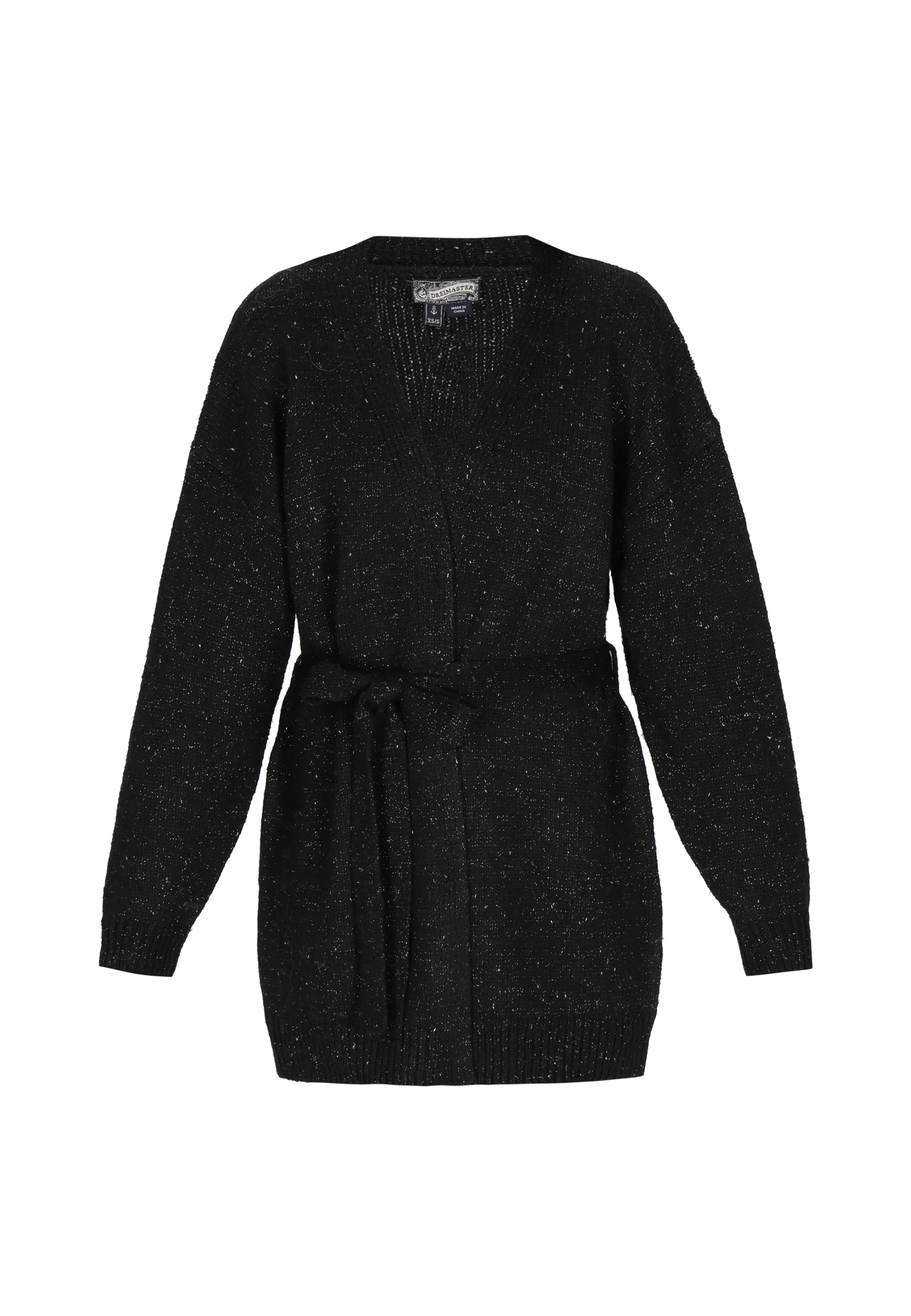 DreiMaster Vintage Πλεκτή ζακέτα σε μαύρο: μπροστά