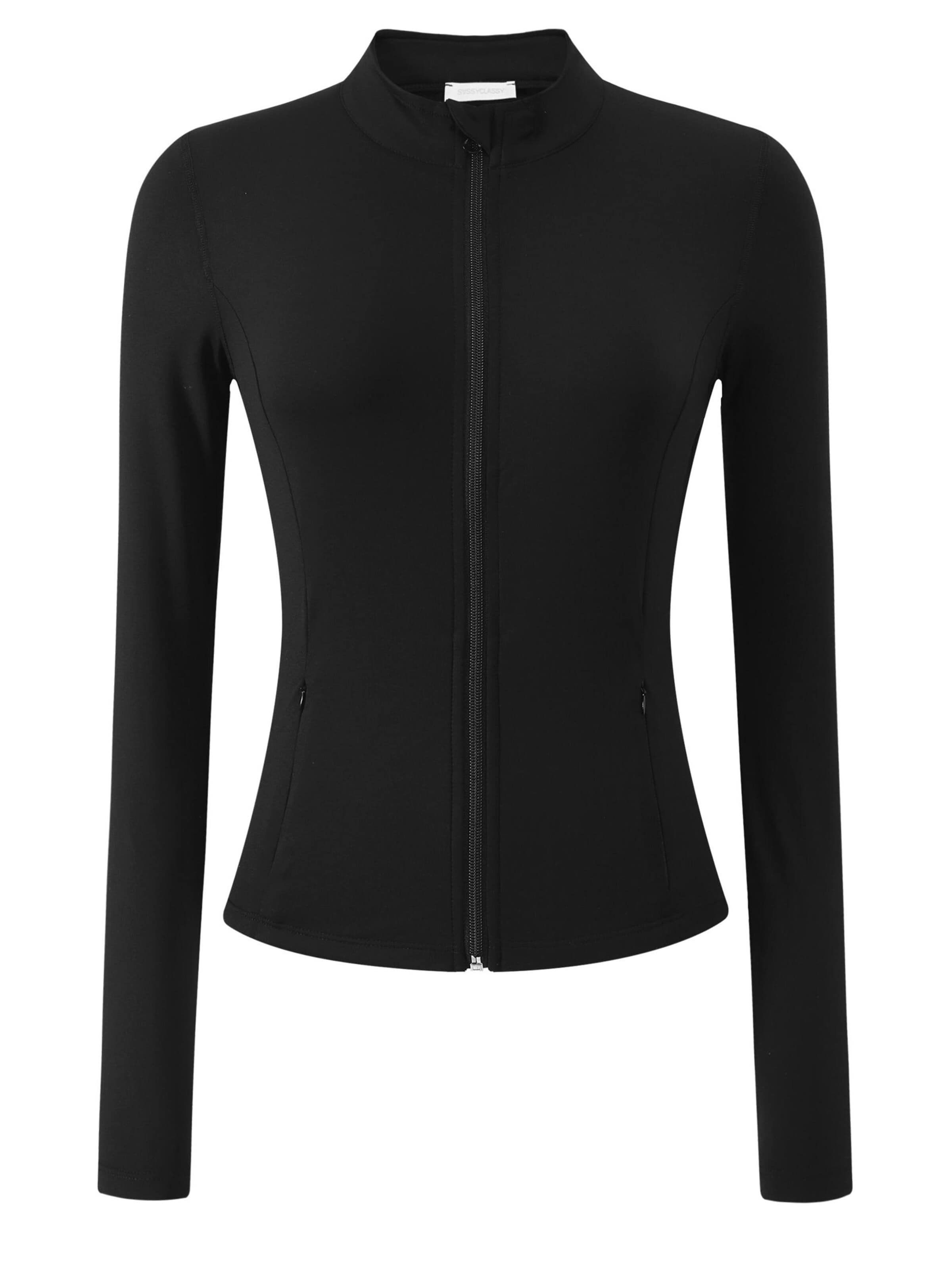 SASSYCLASSY Sweatjacke‌‌‌‌‌‌‌‌ in Schwarz: Vorderseite