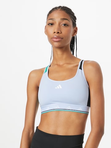 ADIDAS PERFORMANCE Bralette Sports bra 'Powerreact Medium-Support Techfit' in Blue: front