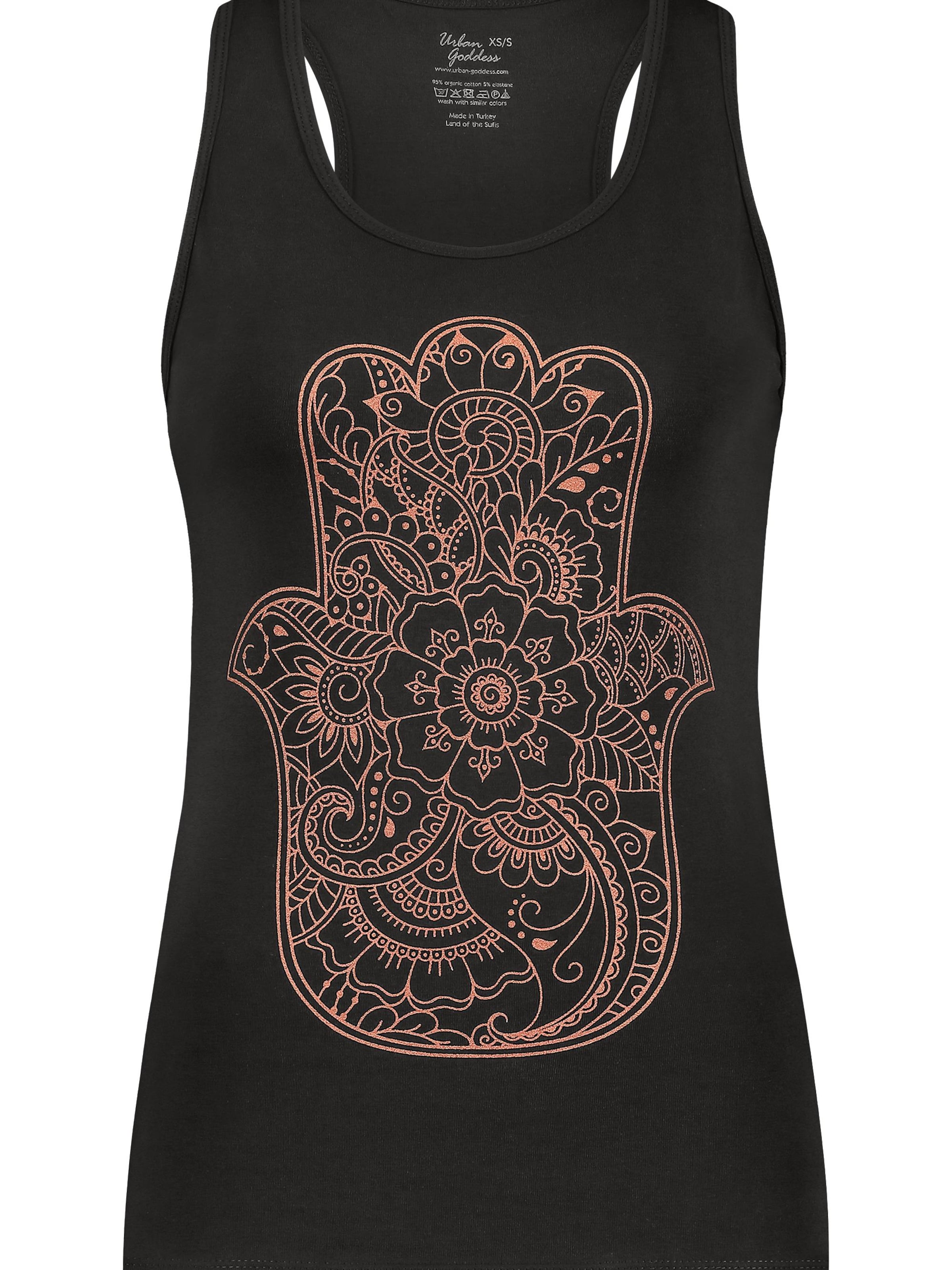 Urban Goddess Yoga & Activewear Sports Top 'Hamsa Core Yoga' in Black: front