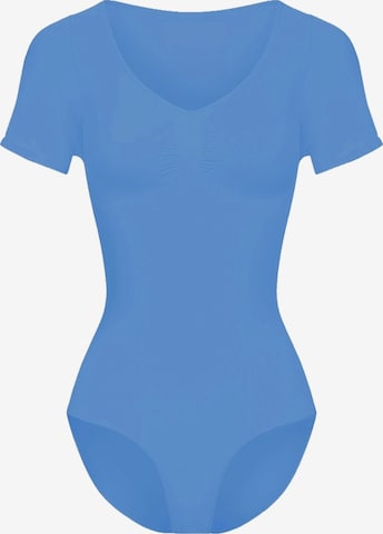 cfab Shapingbody 'T-Shirt Bodysuit Sculpting Shapewear mit Slip' in Blauw: voorkant