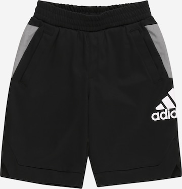 ADIDAS SPORTSWEAR Regular Workout Pants in Black: front