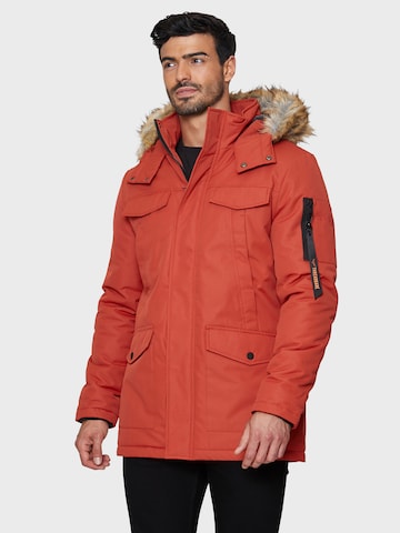 Threadbare Between-Season Jacket 'Estate' in Orange: front