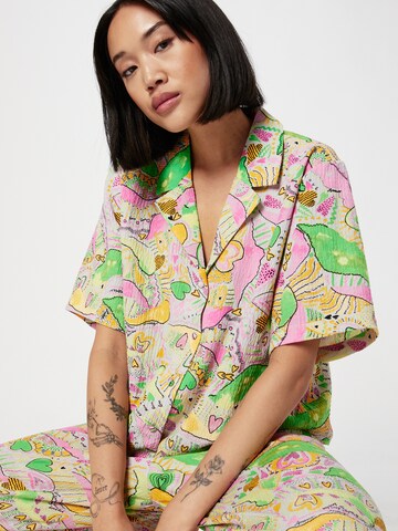 Monki - Pierna ancha Pantalón en Mezcla de colores
