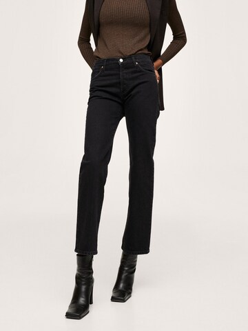 MANGO Regular Jeans 'Premium' in Black: front