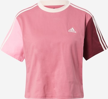 ADIDAS SPORTSWEAR Sportshirt 'Essentials 3-Stripes ' in Pink: predná strana