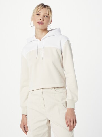 Sweat-shirt Calvin Klein Jeans en beige : devant