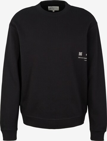 TOM TAILOR DENIM Sweatshirt in Black: front