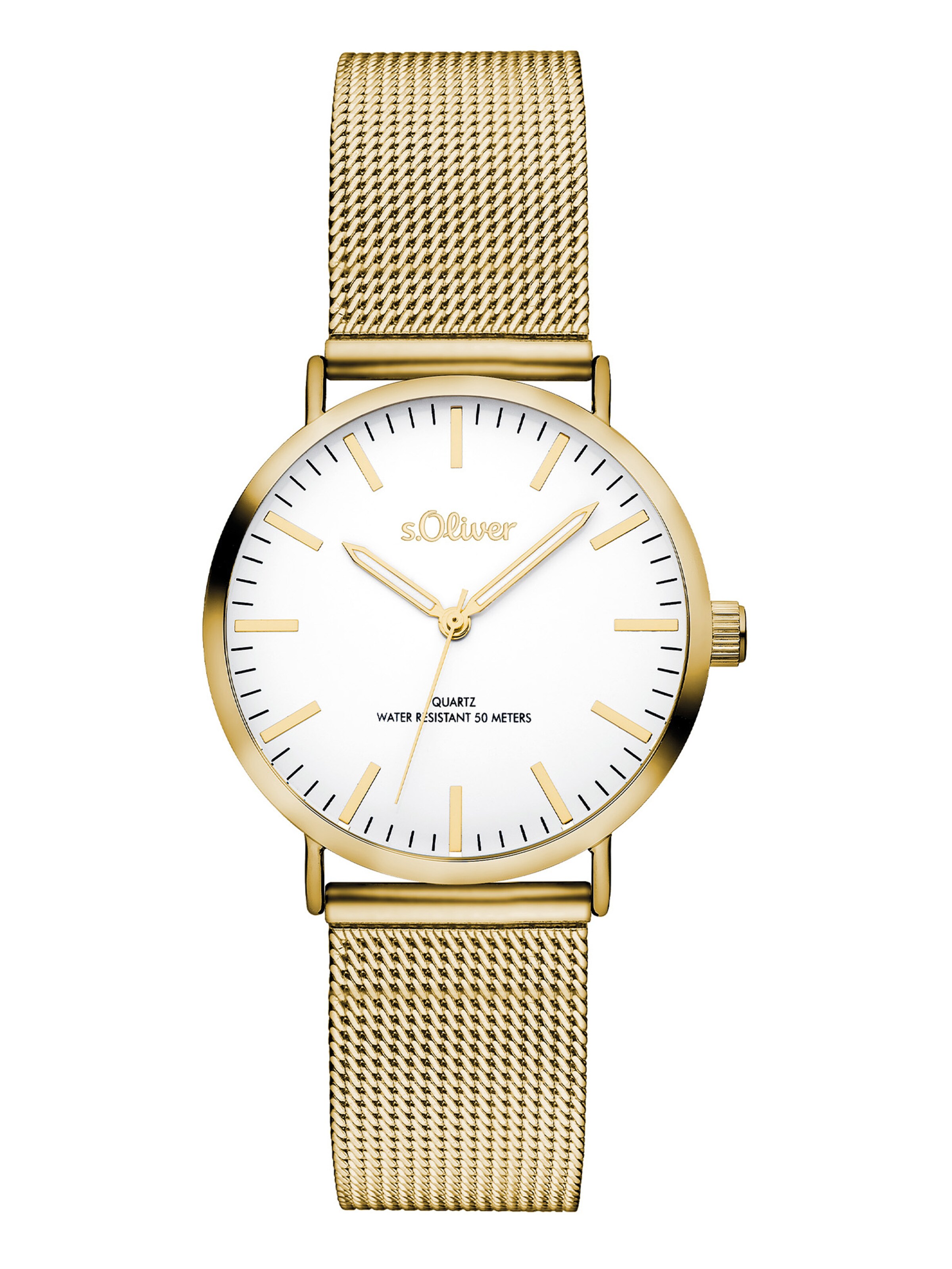 s.Oliver Analoguhr in Gold: Vorderseite
