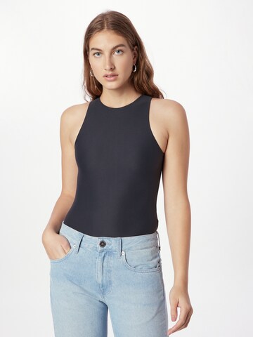 Abercrombie & Fitch Shirt Bodysuit in Black: front