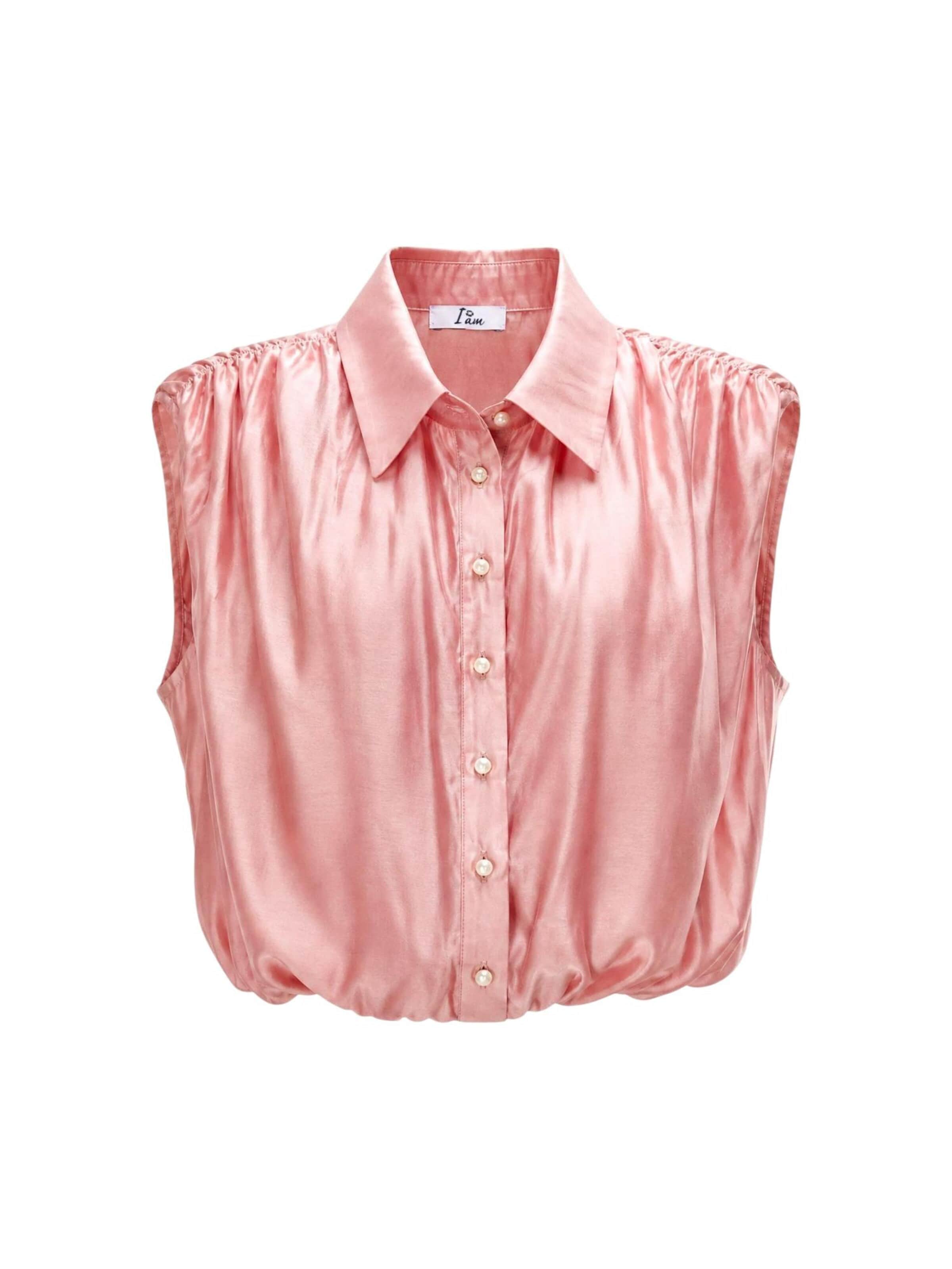 I AM Shirt 'Blusa Tencel Smanicata 26104' in Pink: front