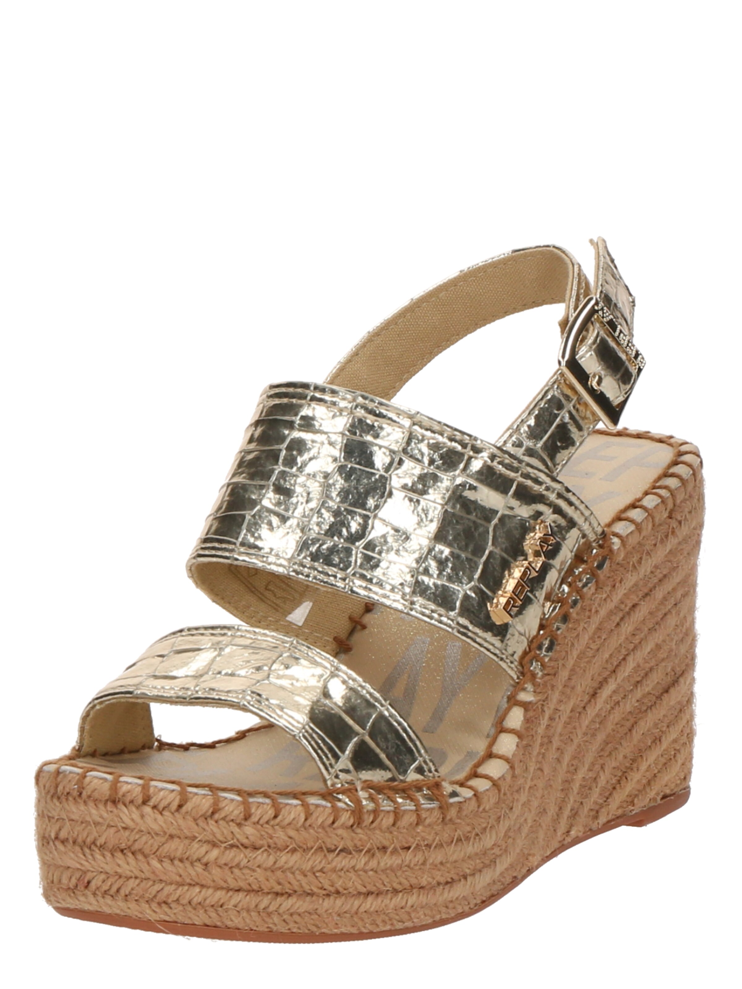 Sandales à lanières REPLAY en or : devant