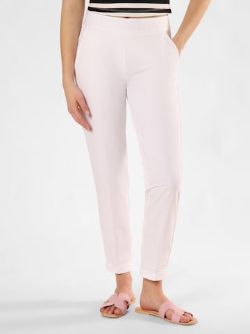 Cambio Slim fit Pleat-Front Pants 'Kim' in White: front