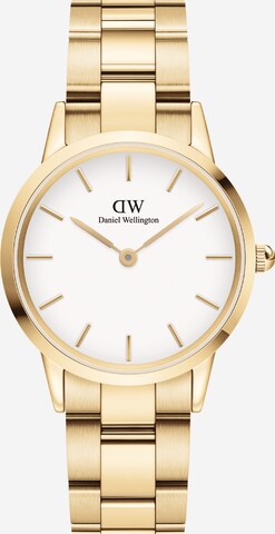 Daniel Wellington Analog watch 'Iconic Link G White' in Gold: front