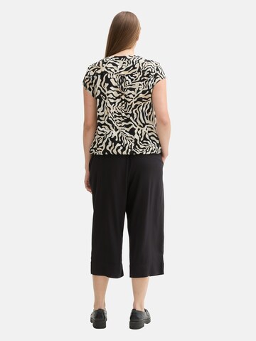 Tom Tailor Women + Wide Leg Hose in Schwarz