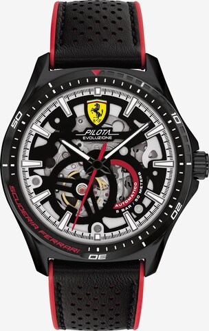 Scuderia Ferrari Analoguhr in Schwarz: predná strana