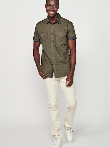 KOROSHI Slim fit Button Up Shirt in Green