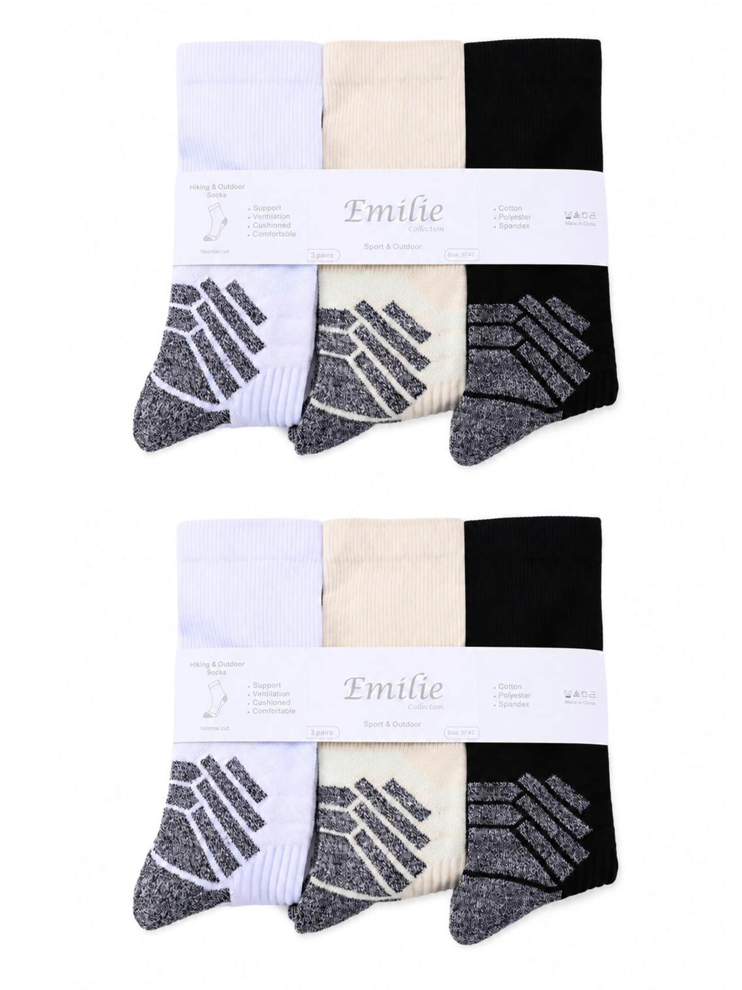 Chaussettes de sport 'Outdoor socks' Emilie collection en multicouleur