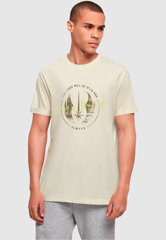ABSOLUTE CULT Shirt 'Star Wars - Obi Wan' in Beige: front