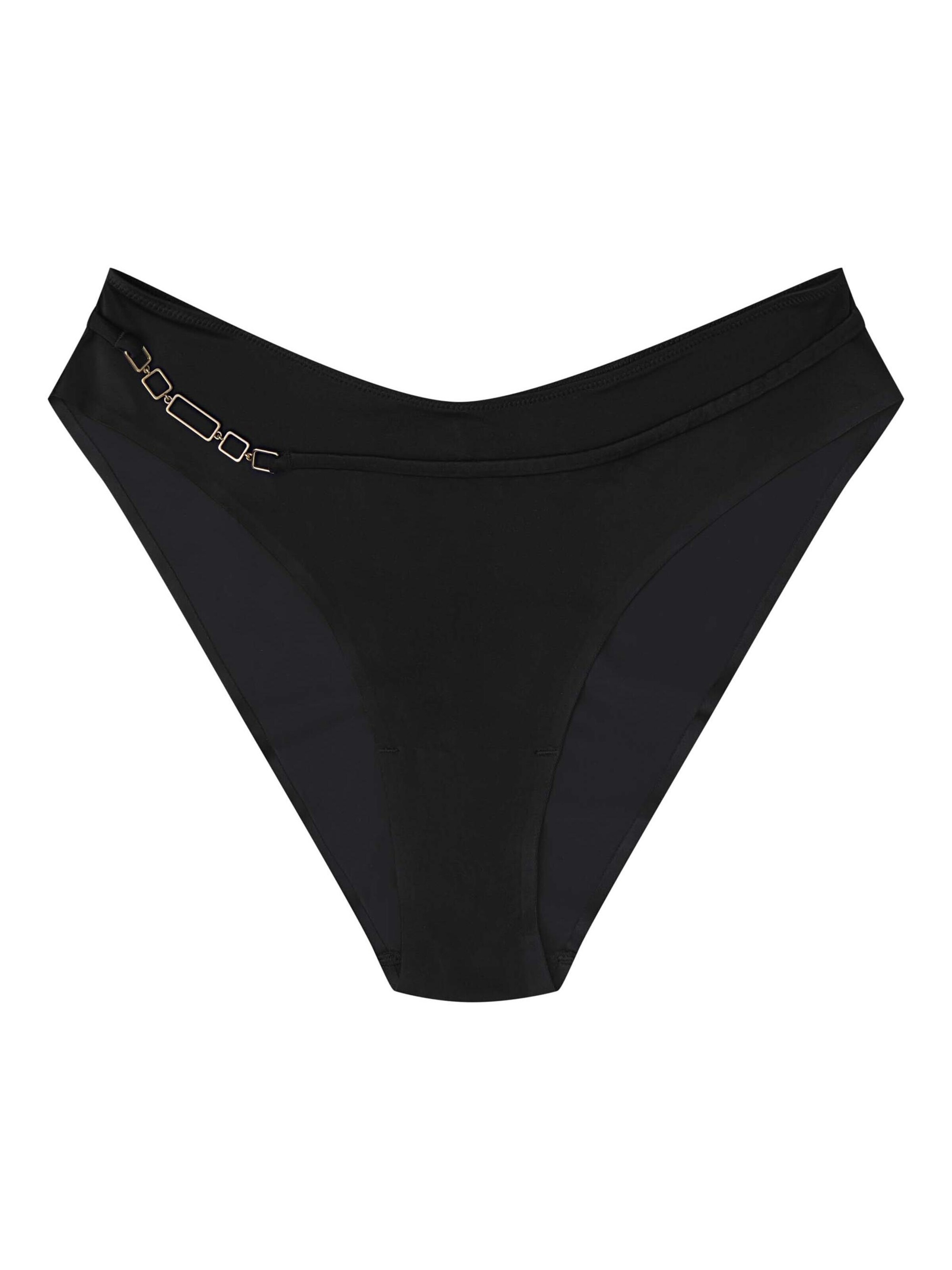 Panty 'Slip Olla, nahtlos, , goldfarbene Details L' di ESOTIQ in nero