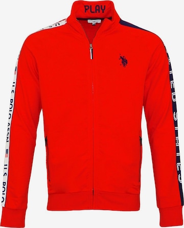 U.S. POLO ASSN. Zip-Up Hoodie in Red: front