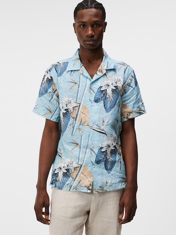 J.Lindeberg - Ajuste regular Camisa 'Elio' en azul: frente