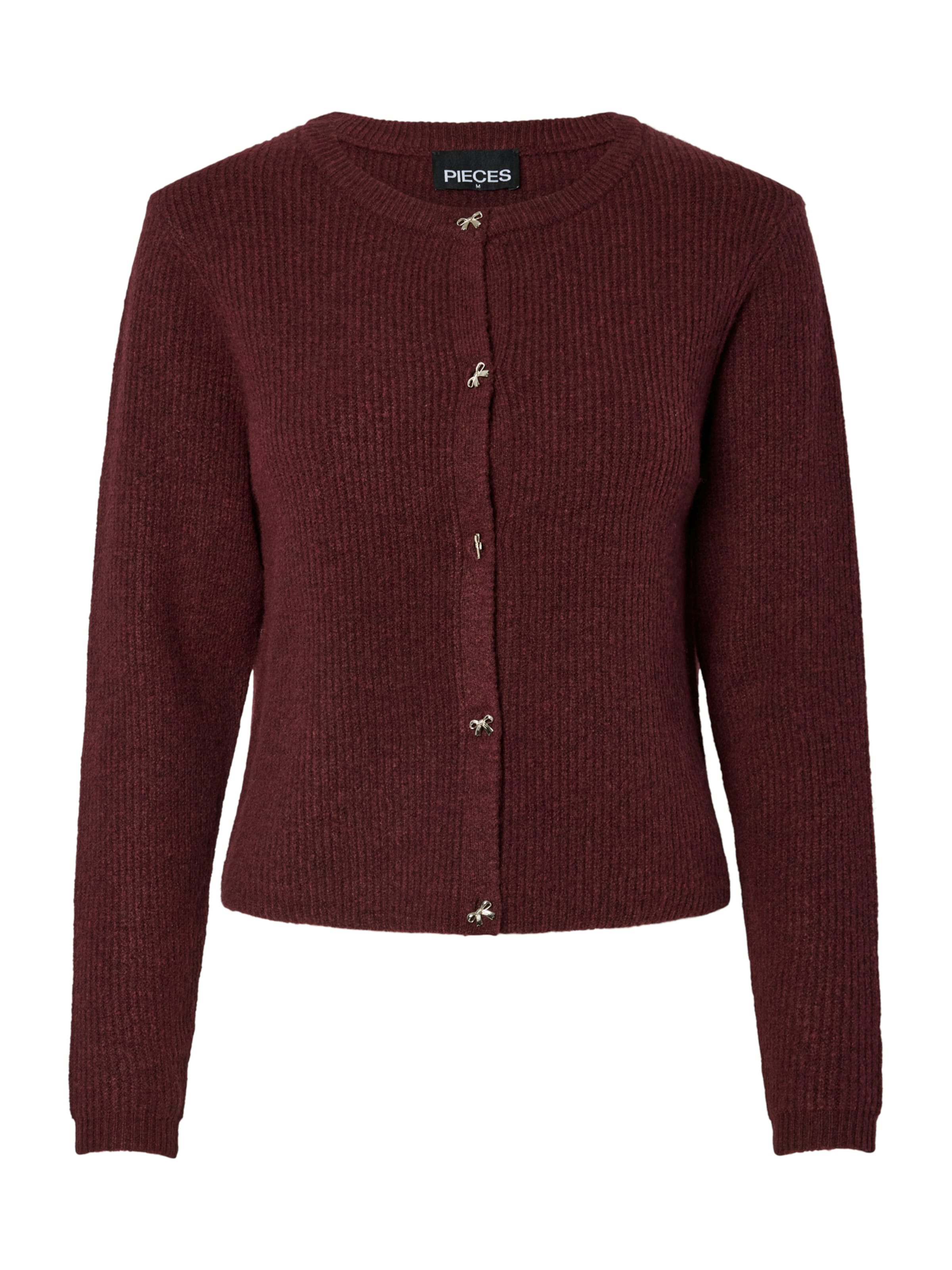 PIECES Плетена жилетка 'PCSILLY' в червено: отпред