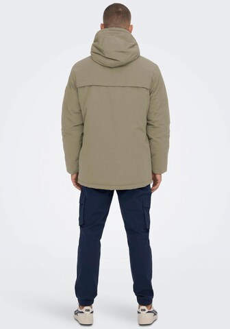 Only & Sons Winter Parka in Green