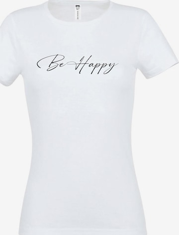 RMK Shirt 'Be Happy' in White: front