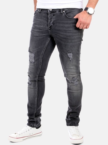 Reslad Slimfit Jeans 'Jeans Destroyed Stretch Denim' in Schwarz