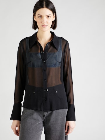 Monki - Blusa em preto: frente