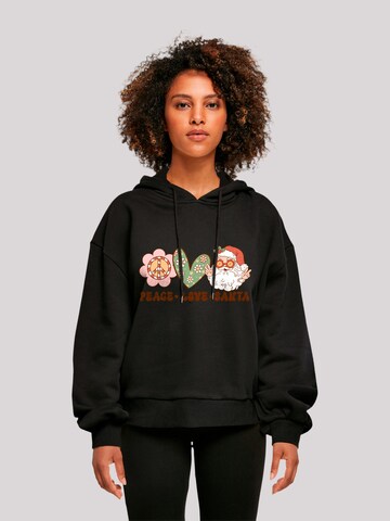 F4NT4STIC Sweatshirt 'Peace Love Santa Christmas' in Black: front