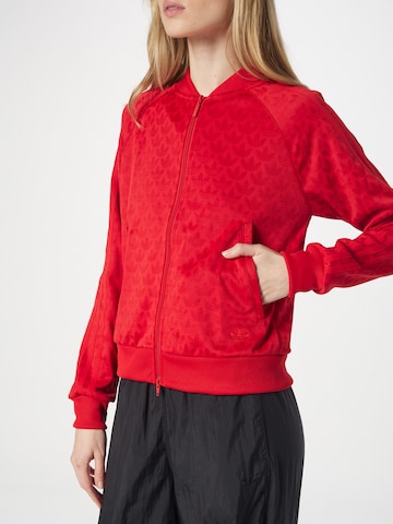 ADIDAS ORIGINALS Zip-Up Hoodie 'Sst' in Red