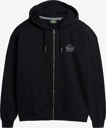 Superdry Zip-Up Hoodie in Black: front