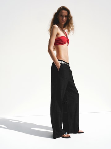 MANGO - Pierna ancha Pantalón 'SHOLA' en negro