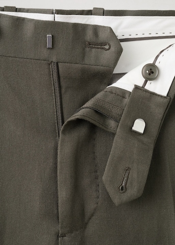 MANGO MAN Slim fit Pleated Pants 'Amalfi' in Green