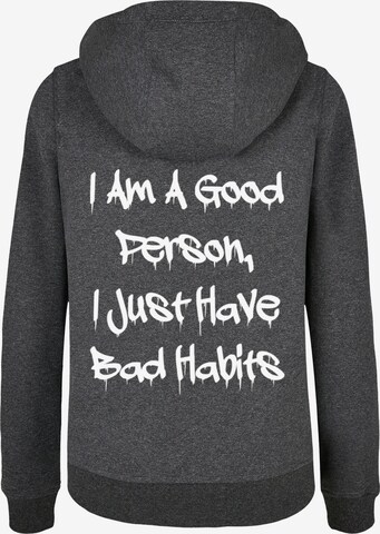 Merchcode Sweatshirt 'Bad Habits' in Grijs