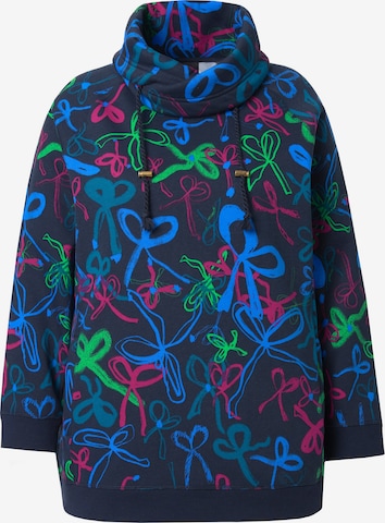 Sweat-shirt Ulla Popken en bleu : devant