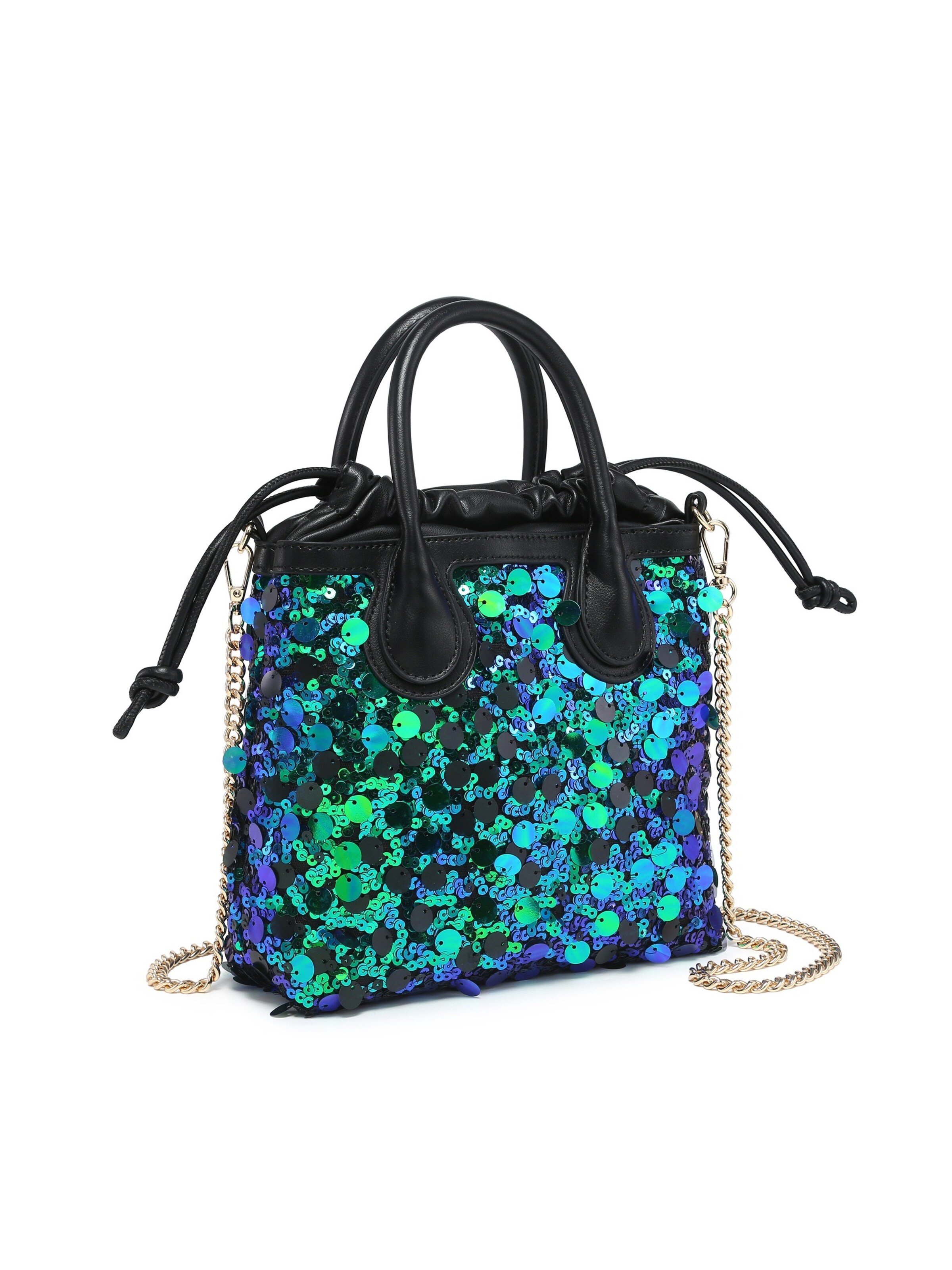 Borsa a tracolla 'Borsa a Tracolla Zefira Plus Donna - Paillettes Glamour Poliestere' di Kassandra in verde