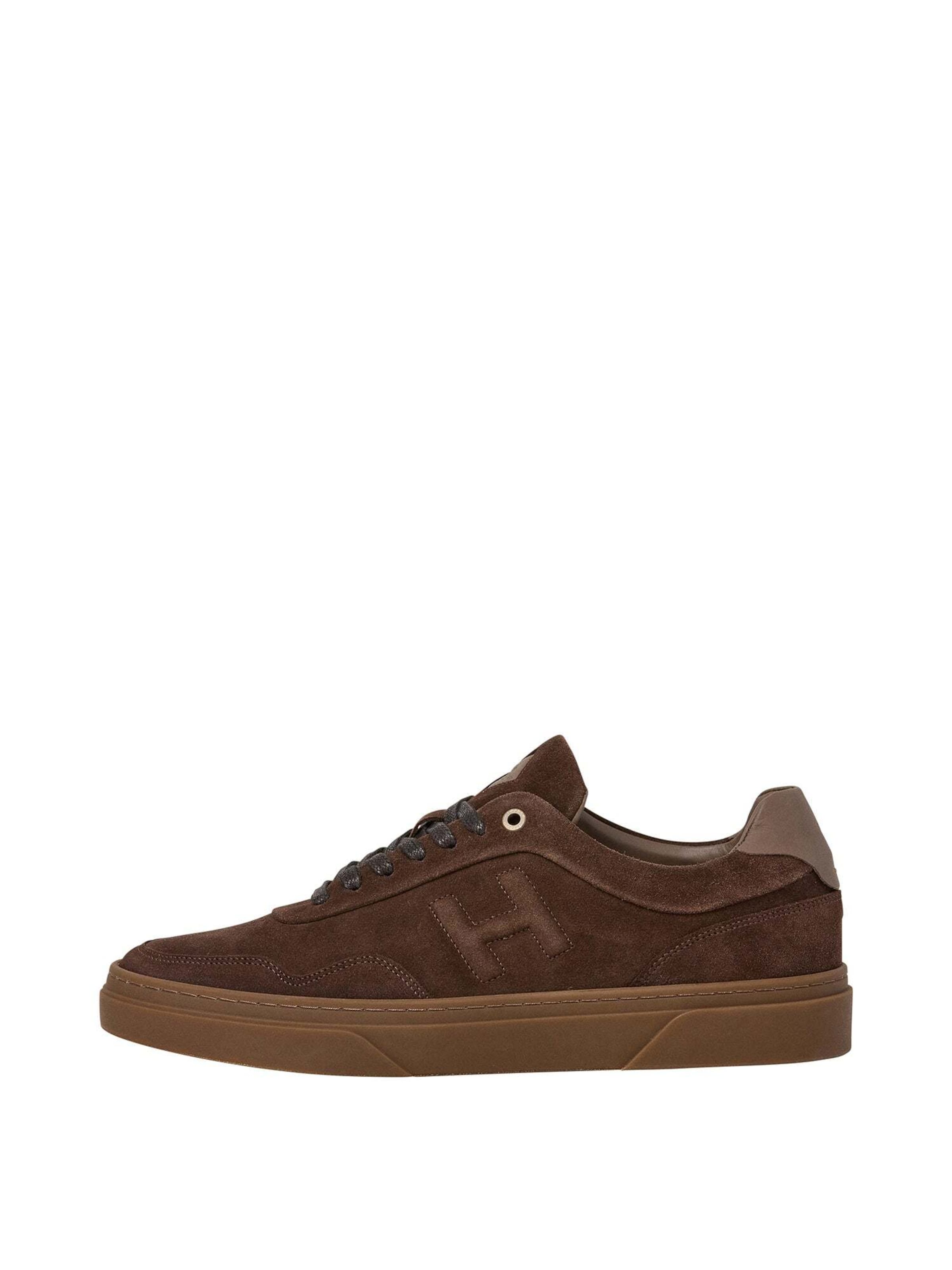 Baskets basses 'Hackney Velvet' Hackett London en marron : devant