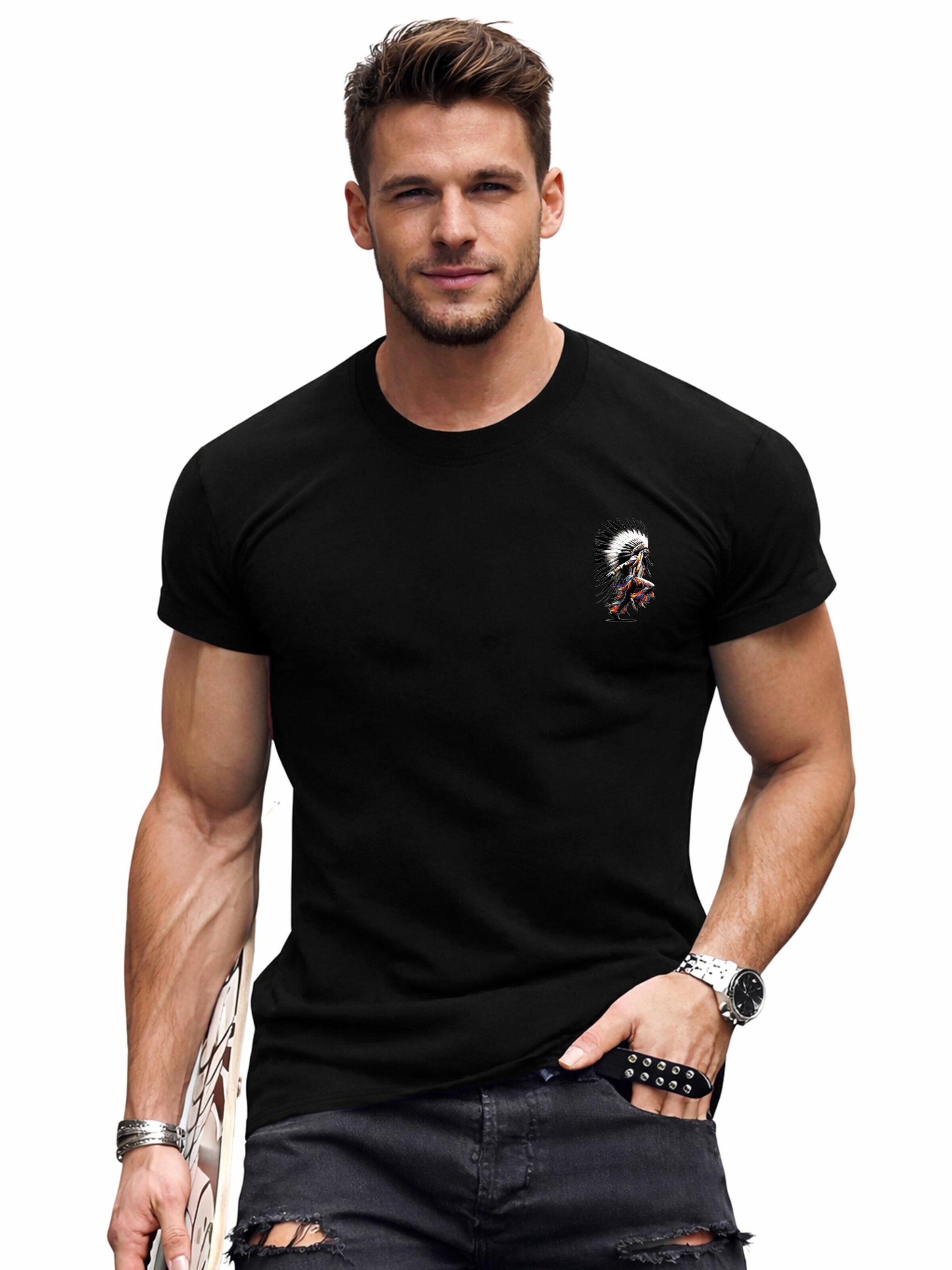 RMK Shirt '“kurzarm Streetwear ”'‌‌‌‌‌‌ in Schwarz: Vorderseite
