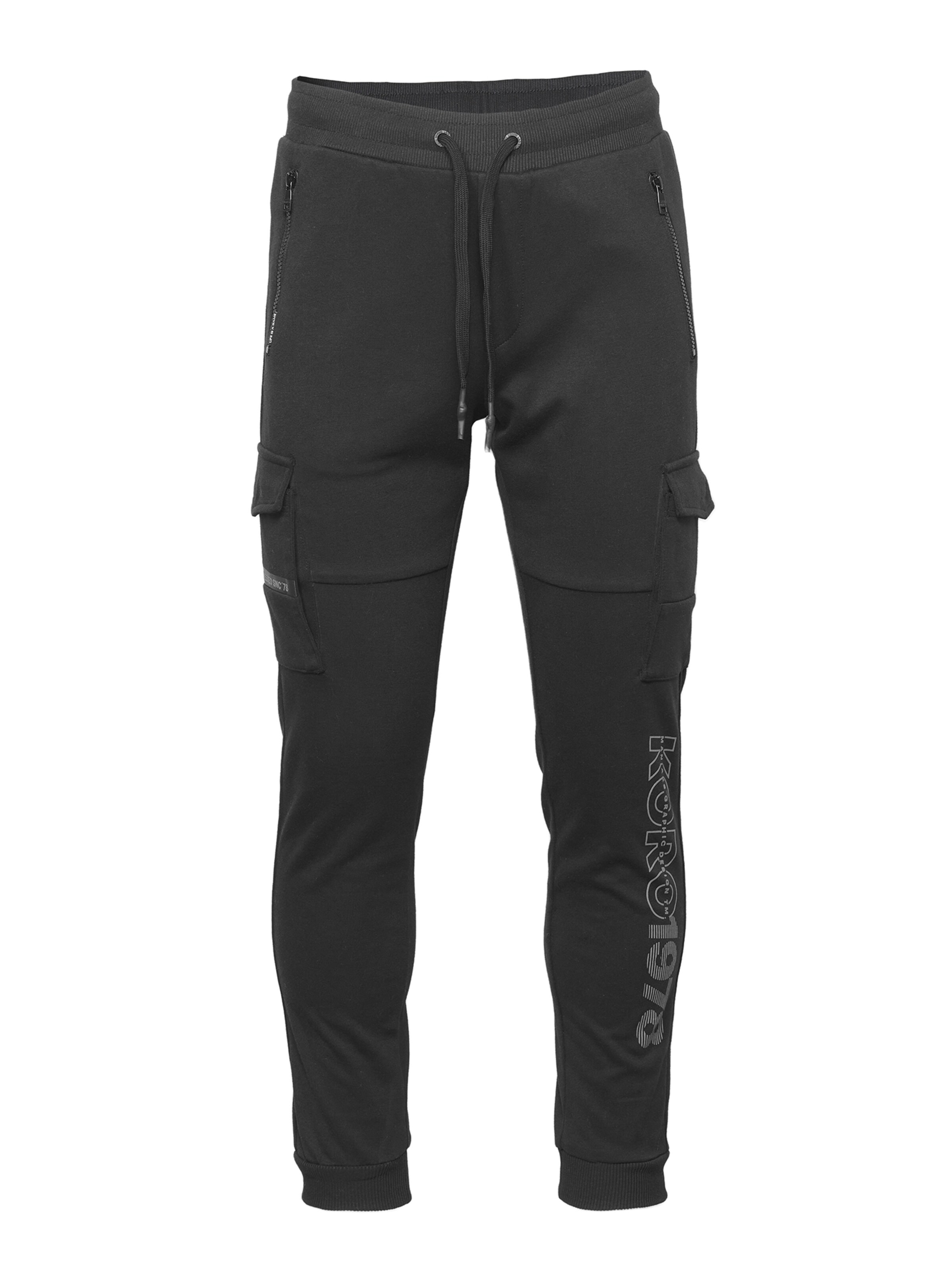KOROSHI Tapered Hose in Schwarz: Vorderseite